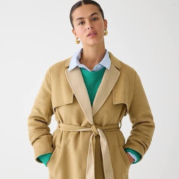 J CREW HARRIET TRENCHCOAT KHAKI HONEY NWT SZ MED - Picture 4 of 4